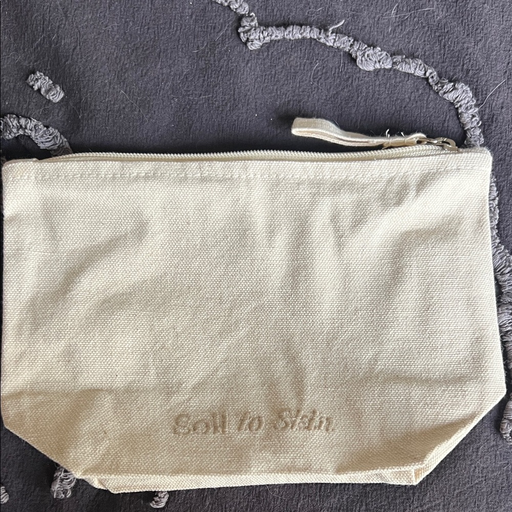 Beige Canvas Pouch by